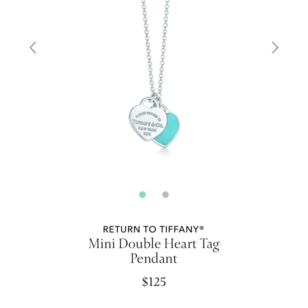 Mini double heart tag necklace